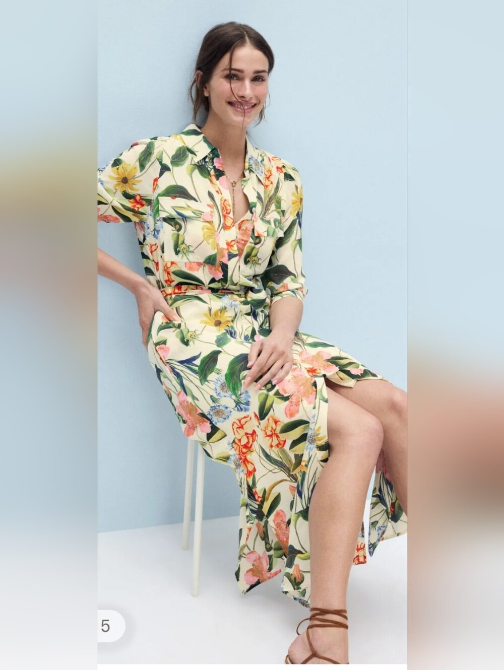 Caballero HOT ITEM! Azura Printed Midi Dress in Floral. Sz Md. R2S!